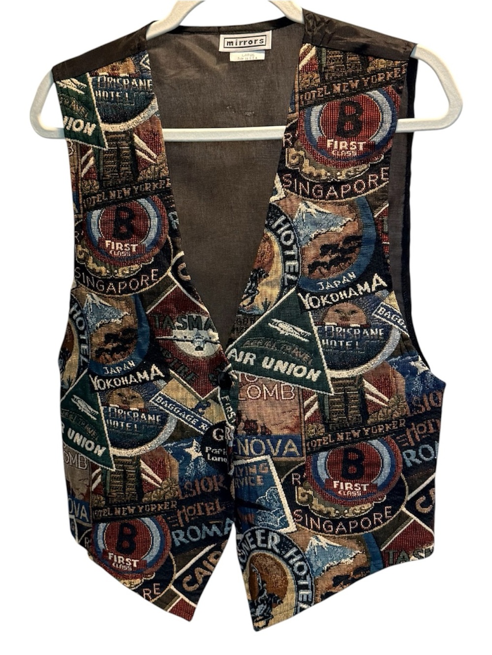 Mirrors Travel Patchwork Tapestry Vest in Multicolor